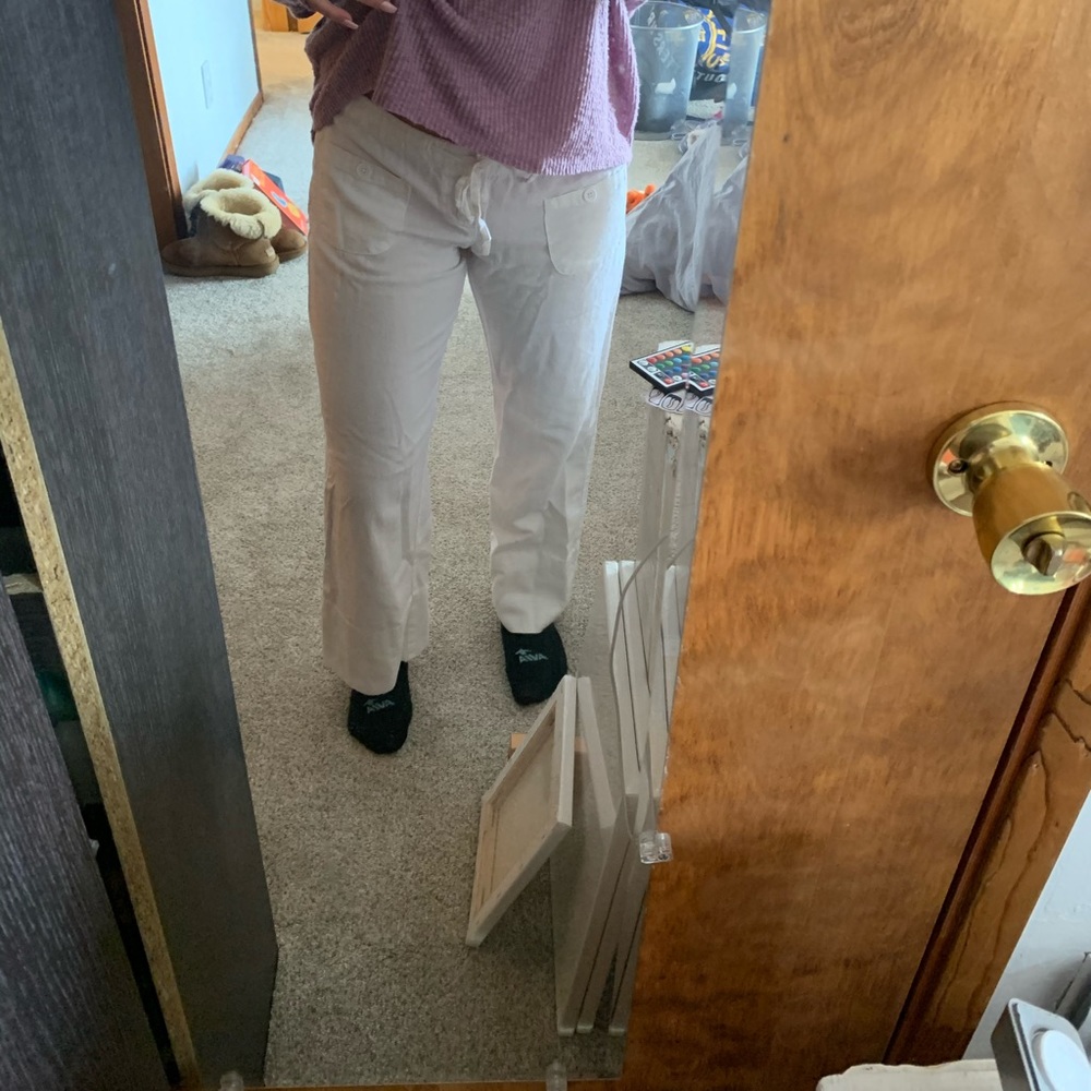 white beachy pants